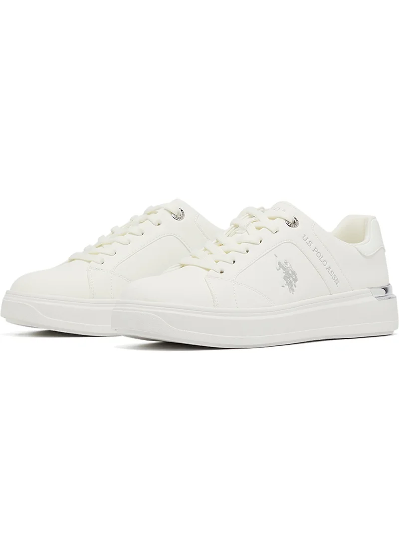 يو اس بولو اسن Women's White Low-Top Exclusive Lightweight Sneakers – Unmatched Comfort, All-Day Wear, Confidence in Every Step