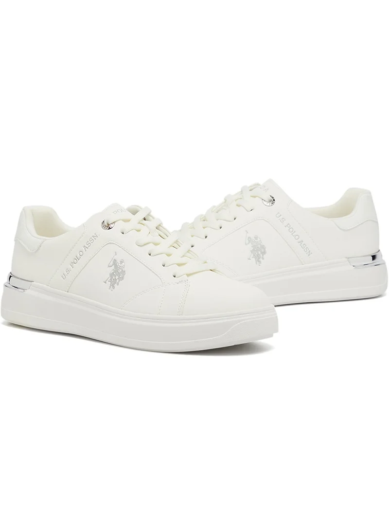 U.S. Polo Assn. Women's White Low-Top Exclusive Lightweight Sneakers – Unmatched Comfort, All-Day Wear, Confidence in Every Step
