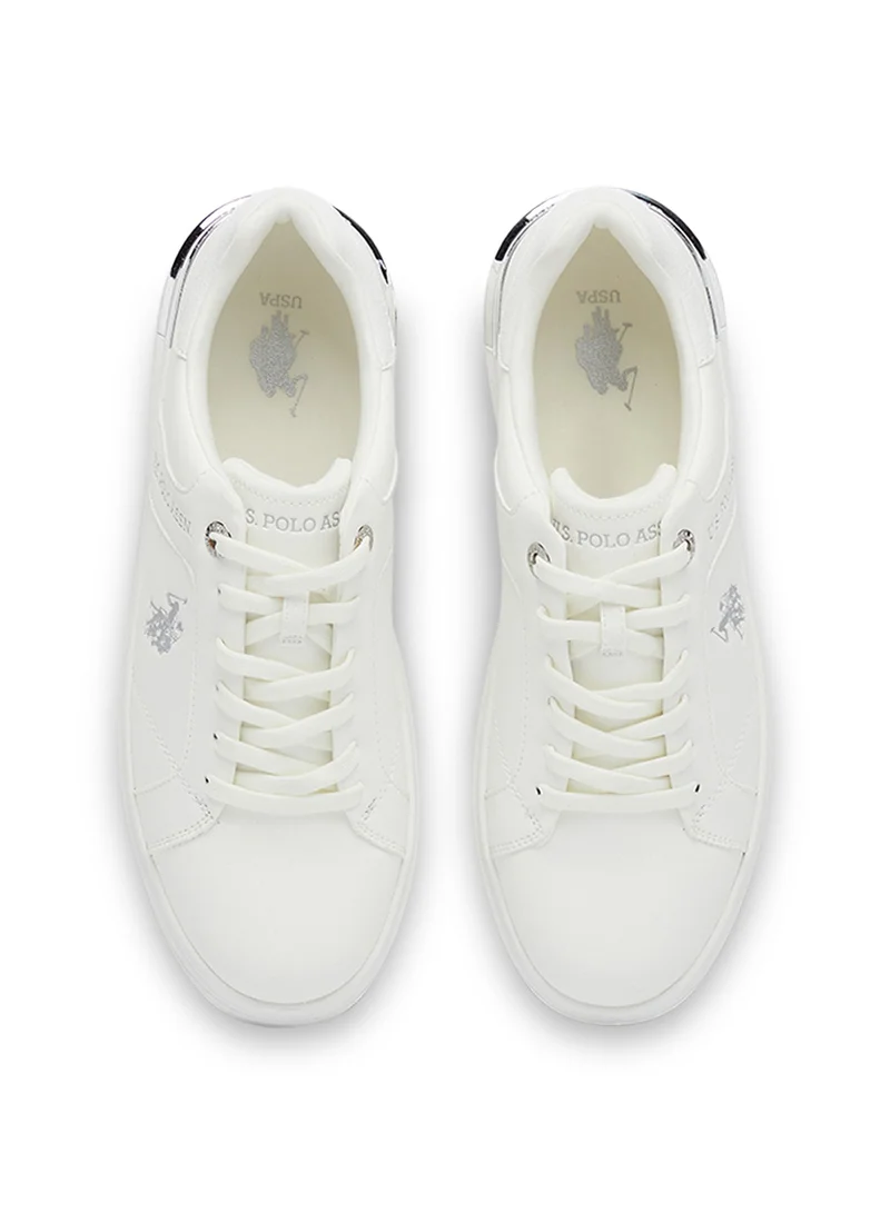U.S. Polo Assn. Women's White Low-Top Exclusive Lightweight Sneakers – Unmatched Comfort, All-Day Wear, Confidence in Every Step