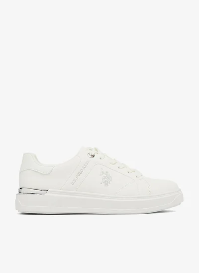 U.S. Polo Assn. Women's White Low-Top Exclusive Lightweight Shoes Sneakers Shoes - Unmatched Comfort, All-Day Wear, Confidence in Every Step