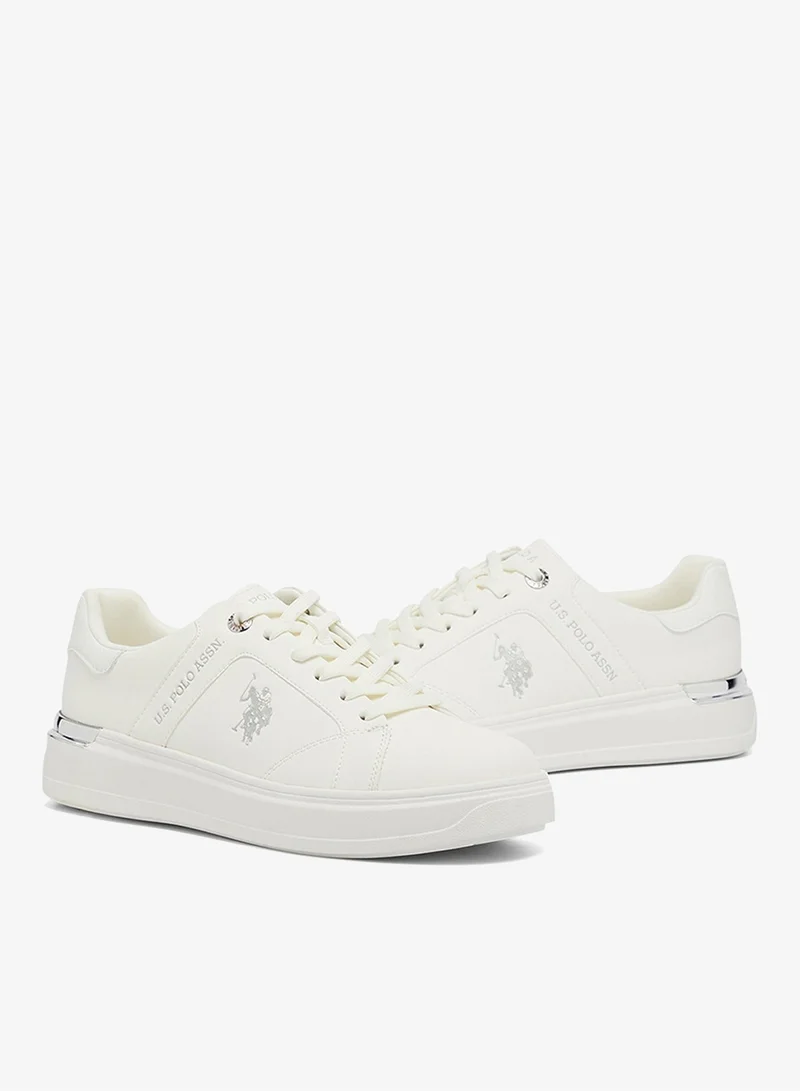 U.S. Polo Assn. White Women's White Low-Top Exclusive Lightweight Shoes Sneakers Shoes - Unmatched Comfort, All-Day Wear, Confidence in Every Step for Women | Best Price UAE
