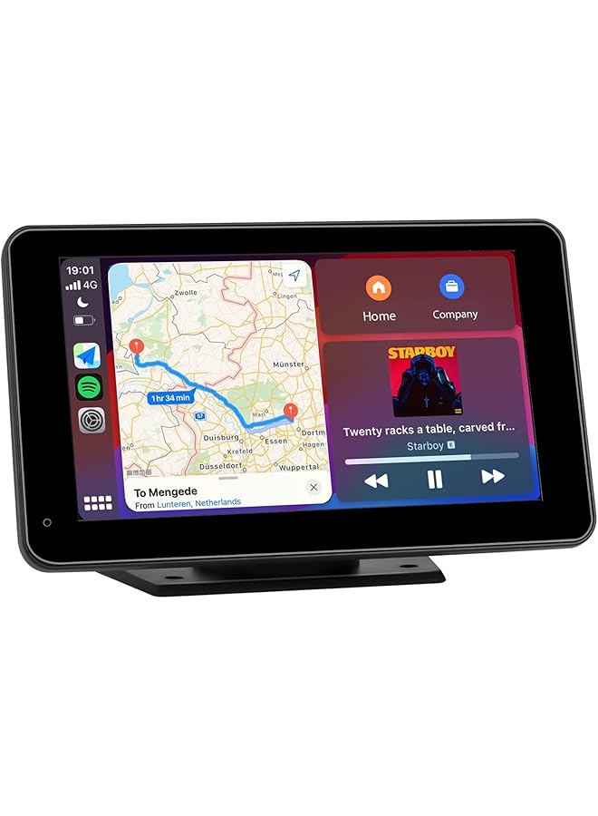 Generic 【Prime Fast Delivery】 2025 Wireless Car Screen With Carplay & Android Auto | 7 Inch Portable Ips Touchscreen | Voice Control & Gps Navigation | Bt/Aux/Mirror Link | Universal Car Display L1​  - Image 1
