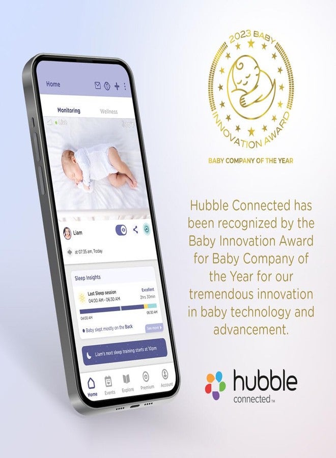 HUBBLE CONNECTED Nursery Pal Cloud Touch Twin Smart WiFi Enabled Baby Monitor with 2 Cameras, 5 Inch HD Color Touchscreen Parent Unit, Plus Preloaded Soothing Sounds, Lullabies, and Stories, White - Image 4