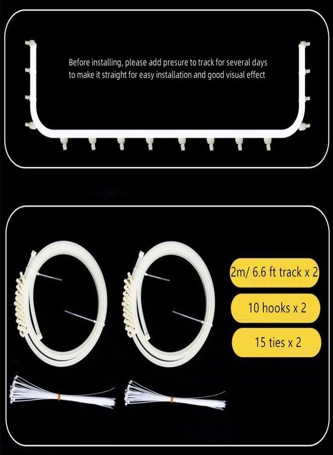 Teanea Tie-on Bunk Bed Curtains Track for Bottom, Underbed Curtain Track, Bendable & Removable - Image 2