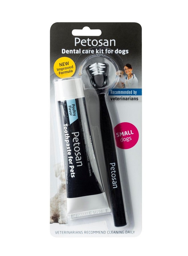 Petosan Dental Kit for Dogs with Toothbrush, Toothpaste and Microfiber Cleaner, for Small Dogs Up to 14 lbs