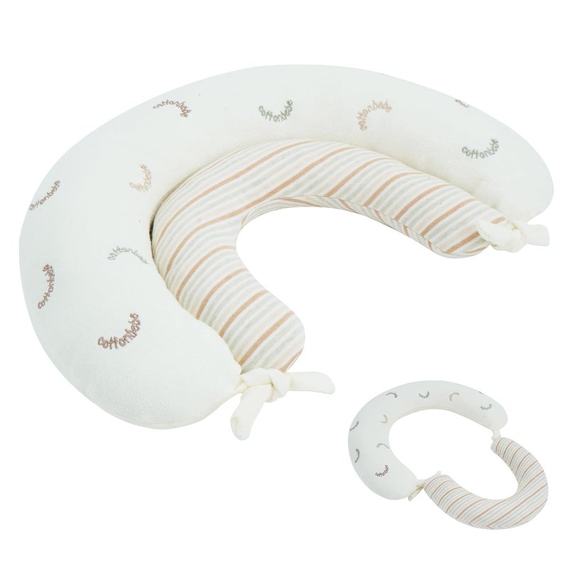 COTTONBEBE 2-in-1 Tummy Time Cushion for Newborns,Soft Cotton Tummy Time Pillow Promotes Development, Ergonomic Design,Ideal Baby Gift - Image 1