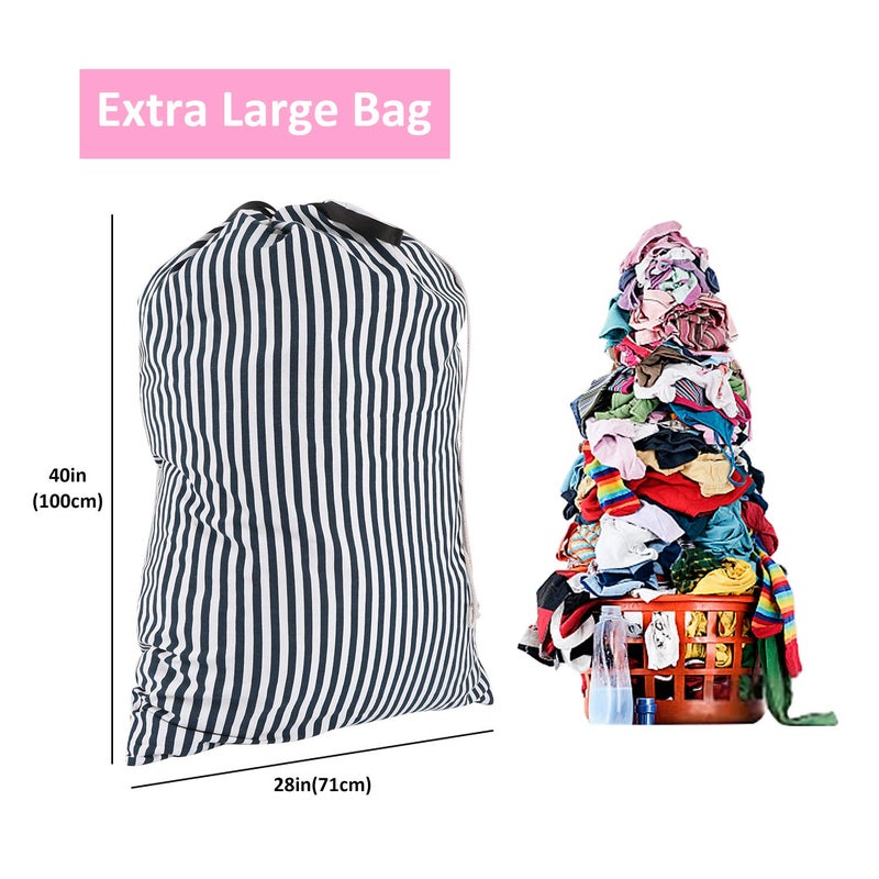 Swisselite Laundry Bag With Handle And Drawstring  Large Heavy Duty Laundry Bag  28 X 40 Inches Travel Dirty Clothes Bag For Laundromat And Household - Image 2