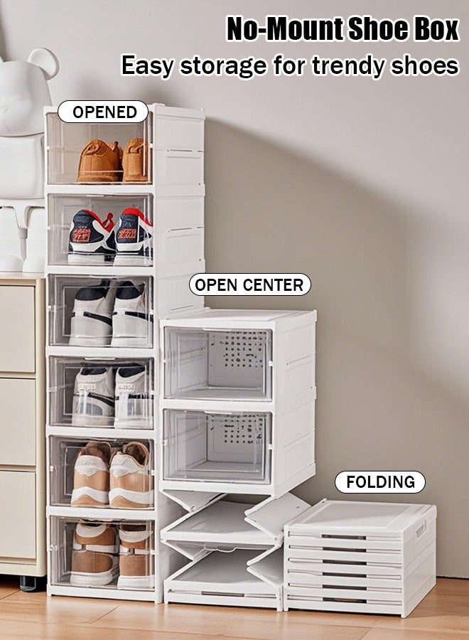 Installation-free car outdoor camping household daily necessities storage Installation-free shoe box Transparent Shoe Storage Box Large Storage Shoe Cabinet Thickened Plastic Drawer Multi-Layer Folding Shoe Rack Dustproof  - Image 5