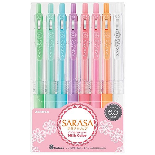 Zebra Technologies ZEBRA Sarasa Clip 05mm Ballpoint Pen 8 Color Set JJ158CMK - Image 1