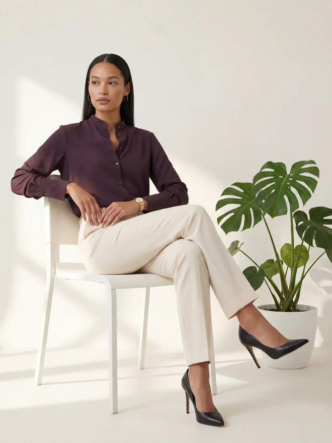 Mish Purple Solid Regular Fit Shirt