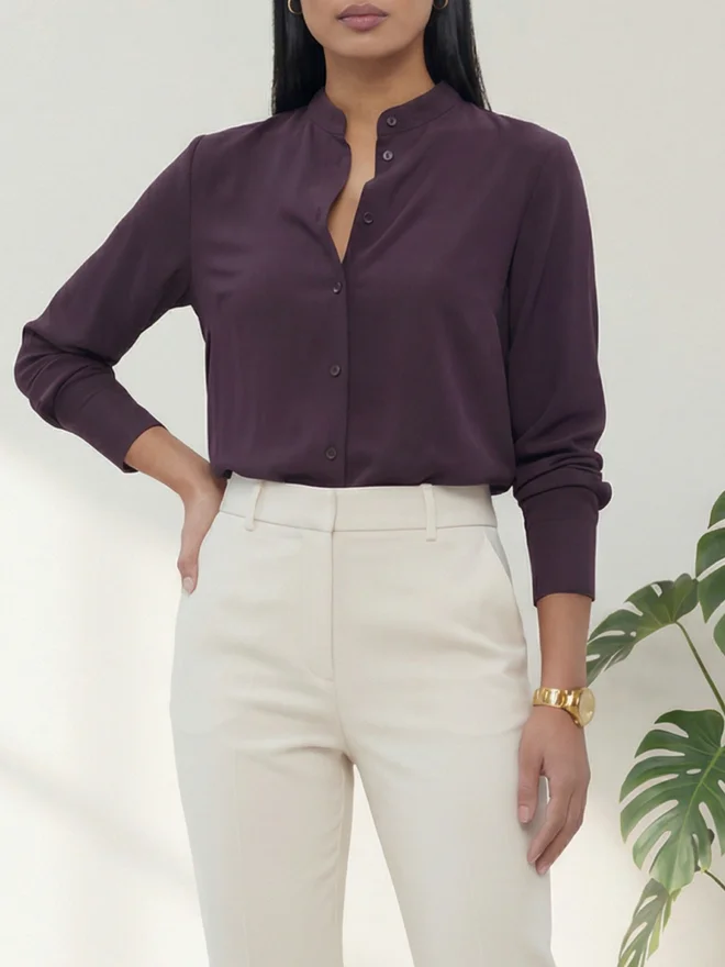 Mish Purple Solid Regular Fit Shirt