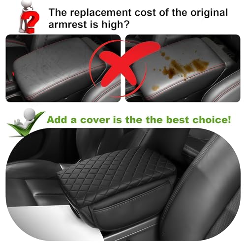SDPVorn Armrest Cover for Jeep Wrangler Center Console Pad with Organizer Storage Pockets, Black Faux Leather Arm Rest Lid Protector Cushion Interior Accessories (2018-2025 Wrangler JL & Gladiator JT) - Image 2