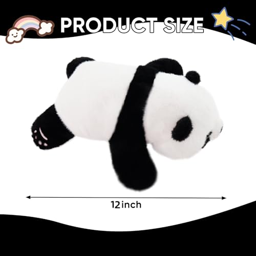 Furvana Plush Panda Stuffed Animal Black and White Weighted Plush Pillow 12 Soft Cuddly Toy for Kids and Girls Birthday Christmas - Image 5