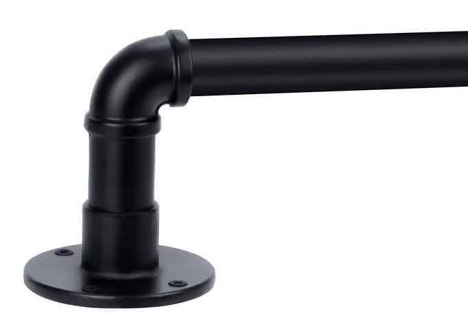 CURTAIN RODS FOR WINDOWS 144 TO 168 1 INCH INDUSTRIAL WRAP AROUND BLACK CURTAIN ROD INDOOROUTDOOR ROOM DIVIDER ADJUSTABLE DRAPERY POLE 144168