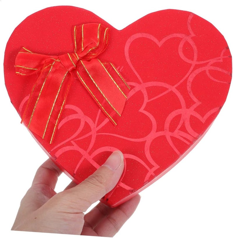 COMPUKAS Heart Shape Chocolate Box 2pcs Set, Red Paper Box 17x15.5x4.3cm, Valentine's Day Candy Holder for Party and Packaging - Image 4