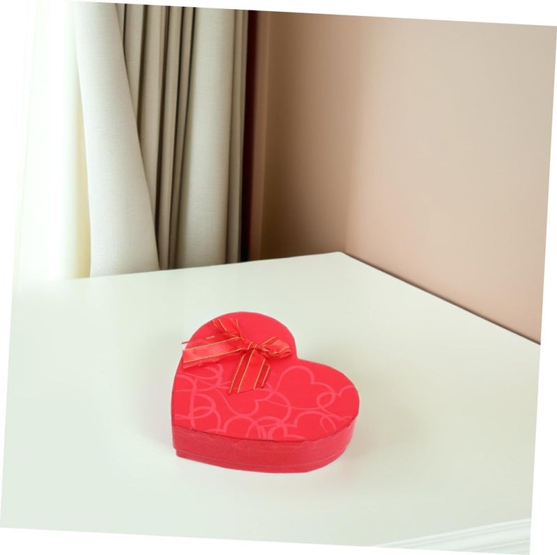 COMPUKAS Heart Shape Chocolate Box 2pcs Set, Red Paper Box 17x15.5x4.3cm, Valentine's Day Candy Holder for Party and Packaging - Image 5
