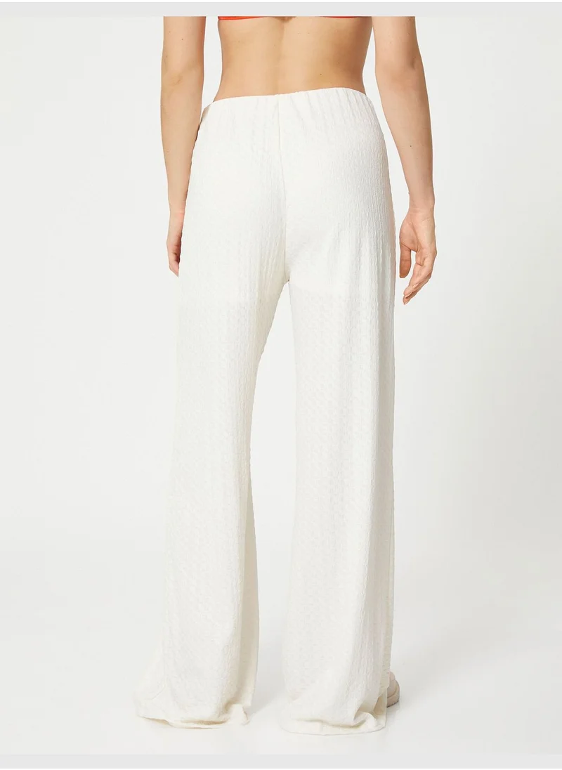 KOTON Elastic Waist Palazzo Trousers
