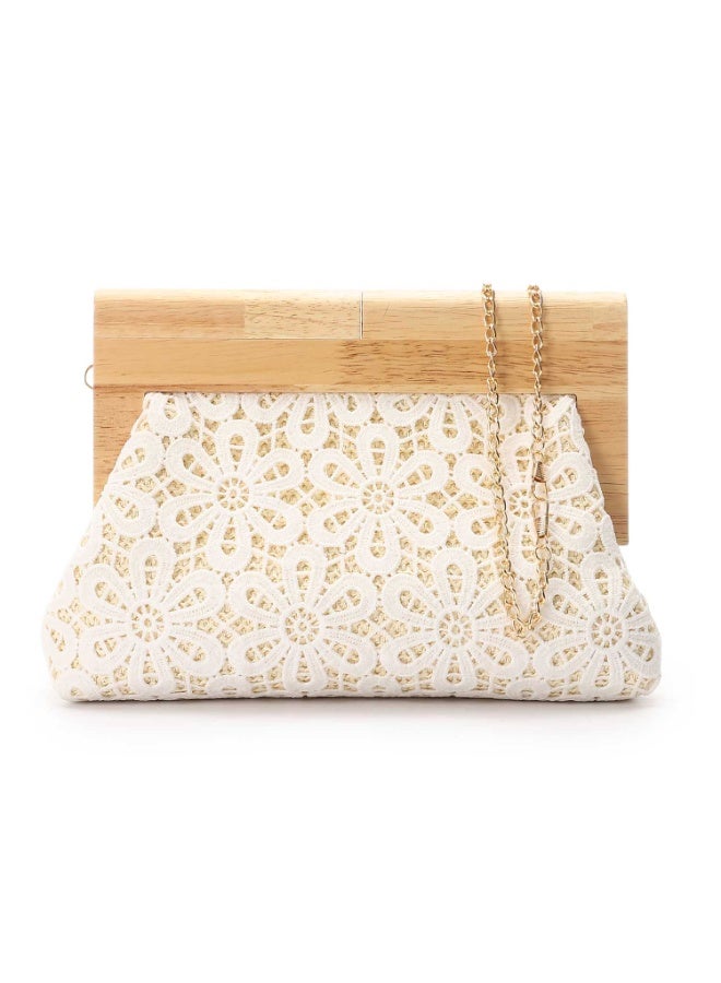 Mr.joe Mr Joe White Elegant Crochet Clutch-shoulder bag for Women-4140 - Image 1
