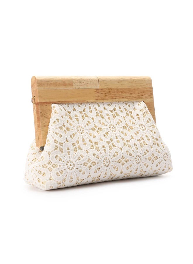 Mr.joe Mr Joe White Elegant Crochet Clutch-shoulder bag for Women-4140 - Image 4