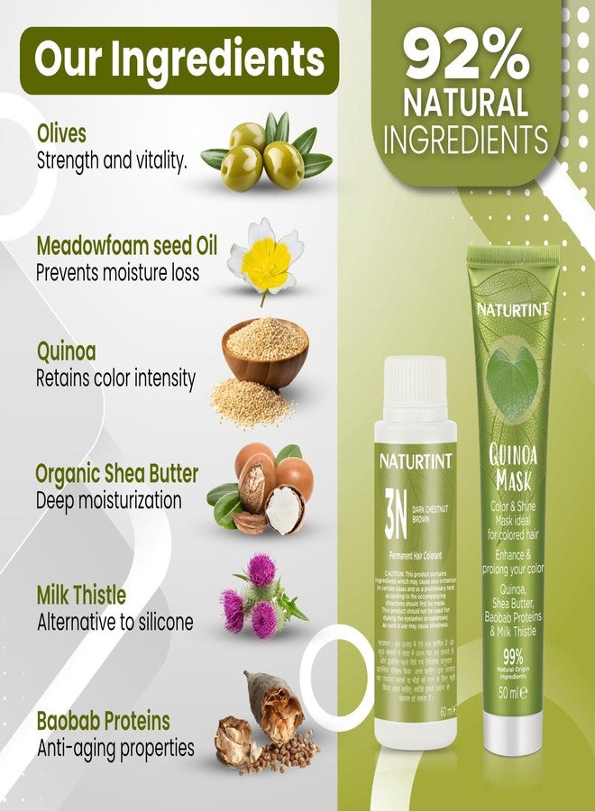 Naturtint Permanent Hair Colour Gel Light Golden Chestnut 5G | For Optimal Scalp Care | Long Lasting Hair Colour | Ammonia Free Vegan | No Parabens | Enriched with Olives & Organic Shea Butter - Pack of 3 - Image 2