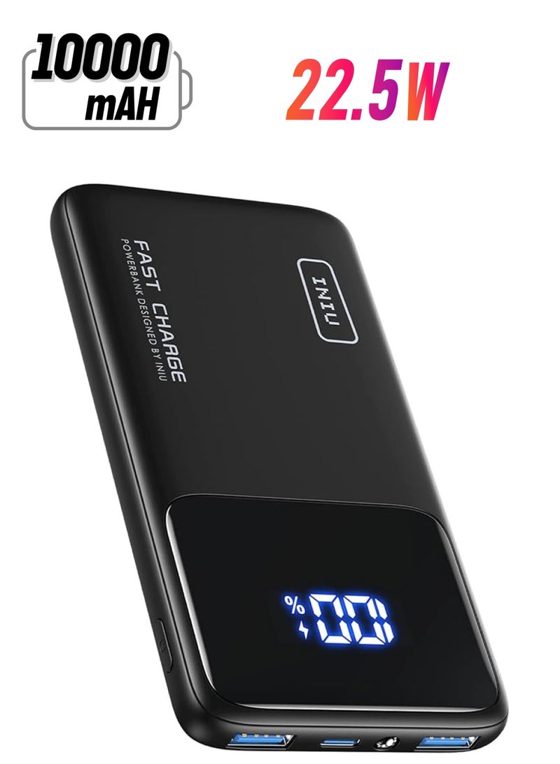 INIU 22.5W Power Bank, 10500mAh Slim USB C Portable Charger Fast Charging PD3.0 QC4.0, LED Display Battery Pack Portable for iPhone 16 15 14 13 12 11 Pro Samsung S22 Google LG AirPods Switch iPad