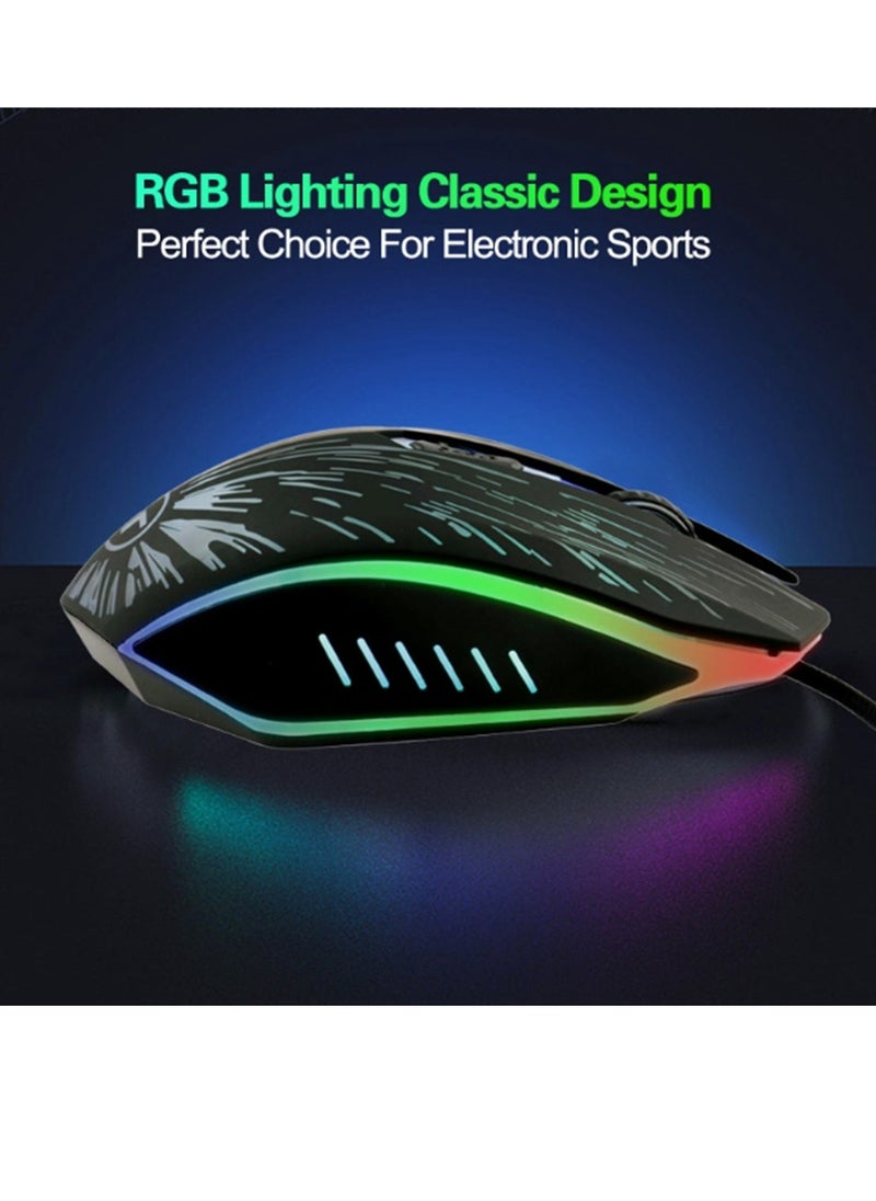 TENSION Wired Gaming Mouse for Computer and Laptop - RGB Lights with 6 Buttons 2400 DPI, MSG-M2 is intended for computer gamers and multi-use at home or office