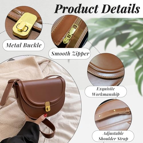 WisePoint Crossbody Purses for Women, Leather Purse Small Crossbody Bags for Women, Fashionable Shoulder Bag Cross Body Purse (brown) - Image 2