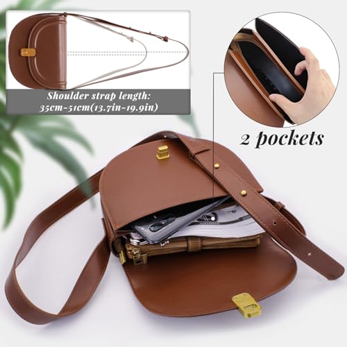 WisePoint Crossbody Purses for Women, Leather Purse Small Crossbody Bags for Women, Fashionable Shoulder Bag Cross Body Purse (brown) - Image 3
