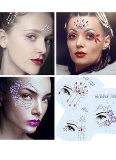 Excefore Face Gems, 8 Sets Stick-On Face Jewels, Rhinestones for Eyes and Body, Rave Outfits, Euphoria Fairy Makeup, Festival, Costume, and Party Accessories  - Image 2