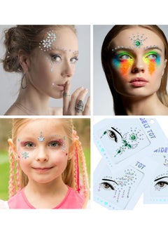 Excefore Face Gems, 8 Sets Stick-On Face Jewels, Rhinestones for Eyes and Body, Rave Outfits, Euphoria Fairy Makeup, Festival, Costume, and Party Accessories  - Image 3