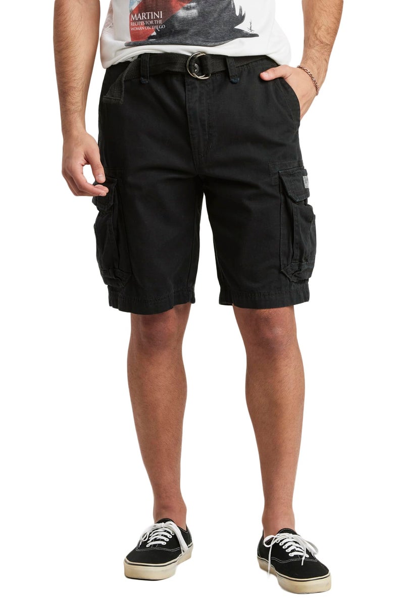Unionbay Mens Survivor Belted Cargo ShortReg and Big Tall Sizes Black 44