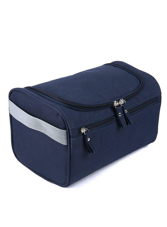 ERHETUS Nylon Multipurpose Large Cosmetic Bag For Women's | Makeup Pouch For Travel | Toiletry Bags With Hook For Hanging | Waterproof Grooming Kit Storage Pouches For Men (Navy) - 14 Cm - Image 1