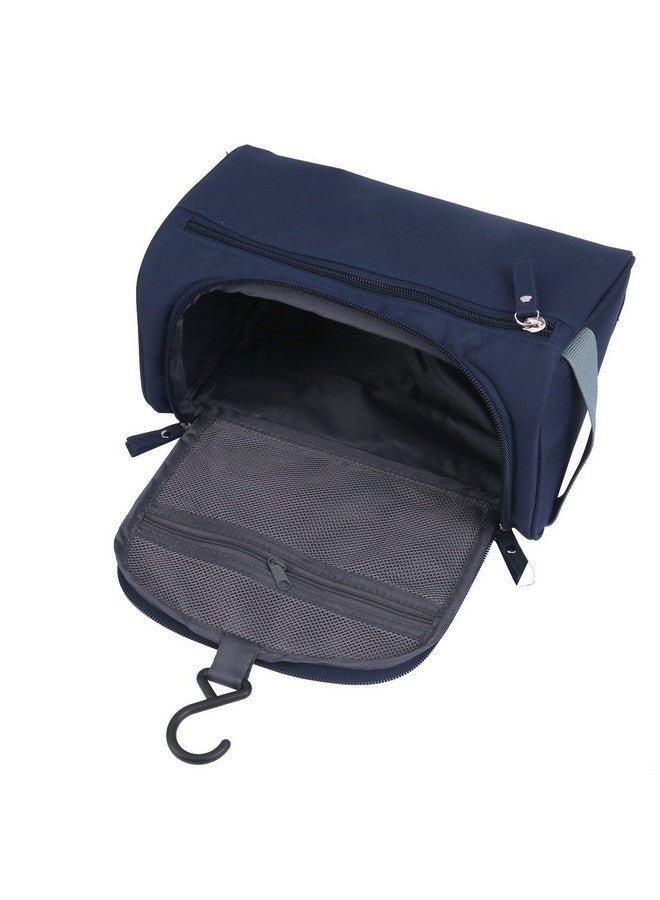 ERHETUS Nylon Multipurpose Large Cosmetic Bag For Women's | Makeup Pouch For Travel | Toiletry Bags With Hook For Hanging | Waterproof Grooming Kit Storage Pouches For Men (Navy) - 14 Cm - Image 4