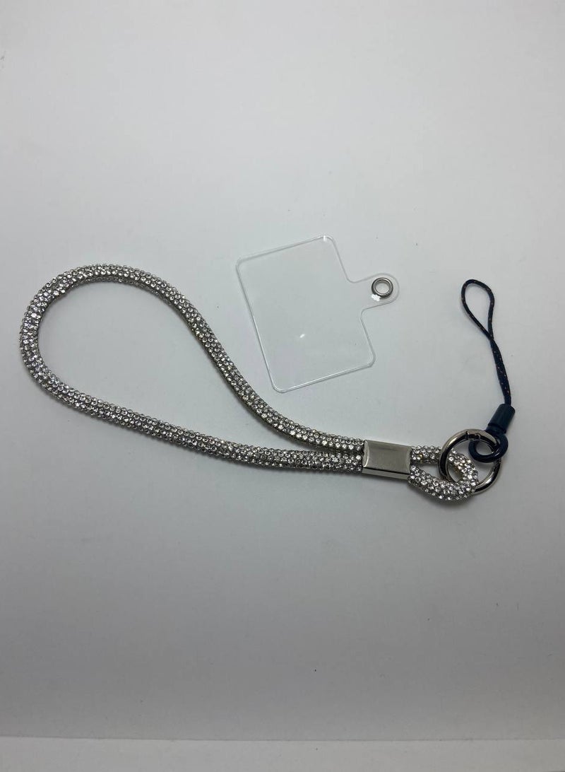 Crystal Rhinestone Lanyard with Key Ring, Diamond Rhinestone, Accent, Phone and Card Holder (15cm)