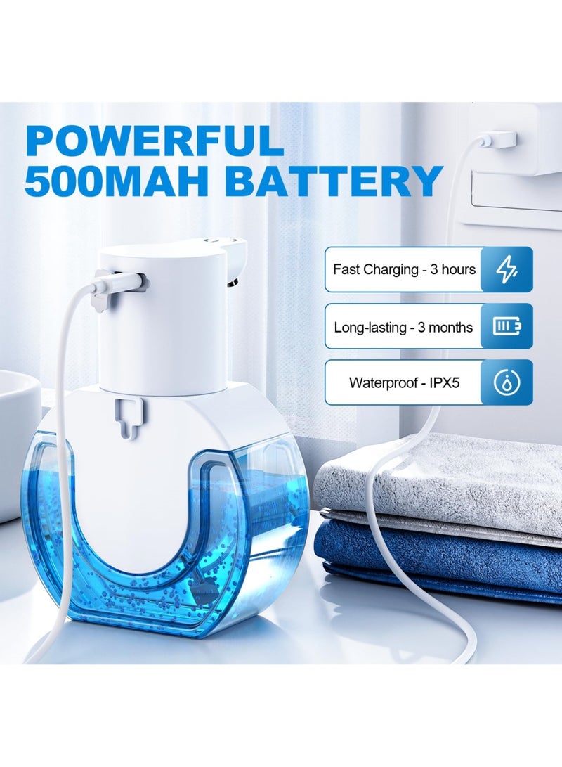 جين فان ل أنا موزع صابون أوتوماتيكي مثبت على الحائط - 420 مل، مستشعر رغوة كهربائي بدون لمس مع USB قابل لإعادة الشحن، مقاوم للماء IPX5، بلاستيك ABS - Image 5