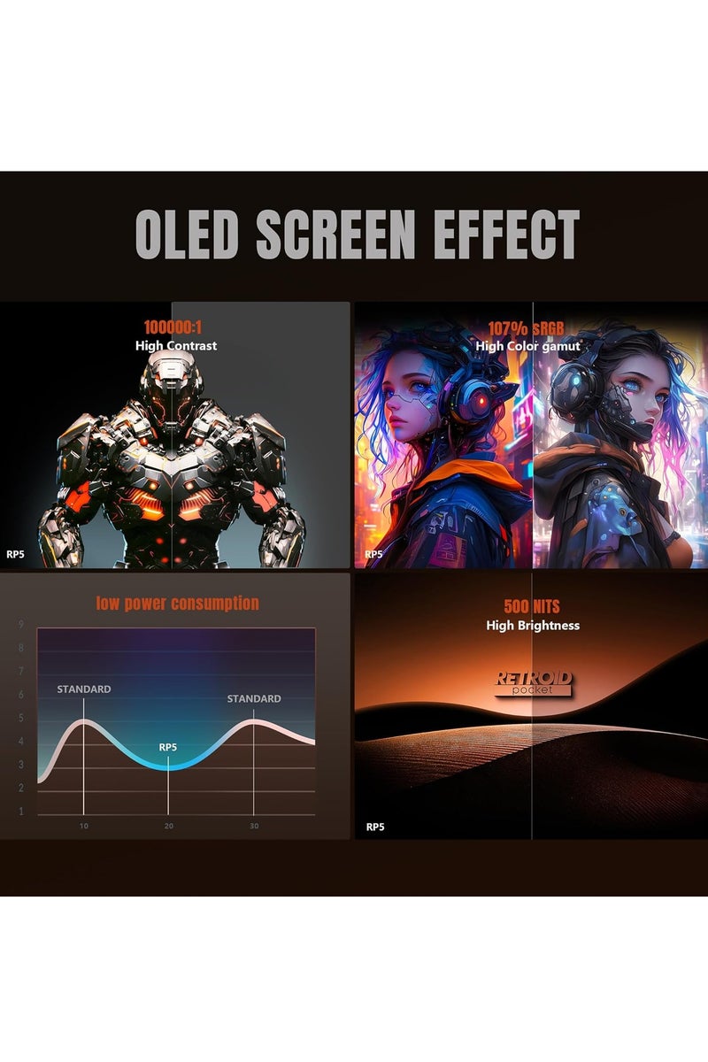 Retroid Pocket 5 Retro Handheld Game Console, 8+128G, 5.5-inch Touchscreen 1080p Portable Android Gaming Handheld with Adreno 650 GPU & WiFi 6/BT5.1, Snapdragon 865 Processor, Android 13 Purple - Image 3