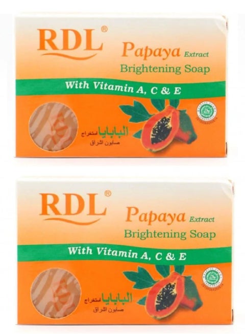 Two Pieces of Brightening Soap with Papaya Extract - 128 gm