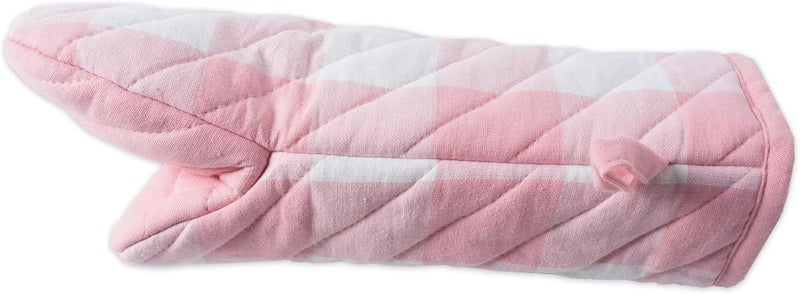 DII Buffalo Check Kitchen Collection, Classic Farmhouse Kitchen Set, Oven Mitt, Pink &White, 2 Piece - Image 2