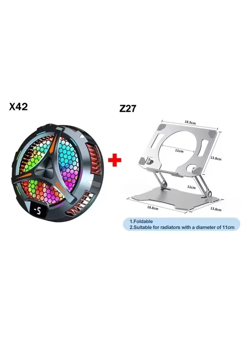 IPad Cooler,Magnetic Tablet Cooler For Ipad/Surface pro/Samsung Tab,Universal Radiator With Temperature Display For Mobile Gaming,Tiktok Live Streaming(Including Tablet stand Holder)  - Image 1