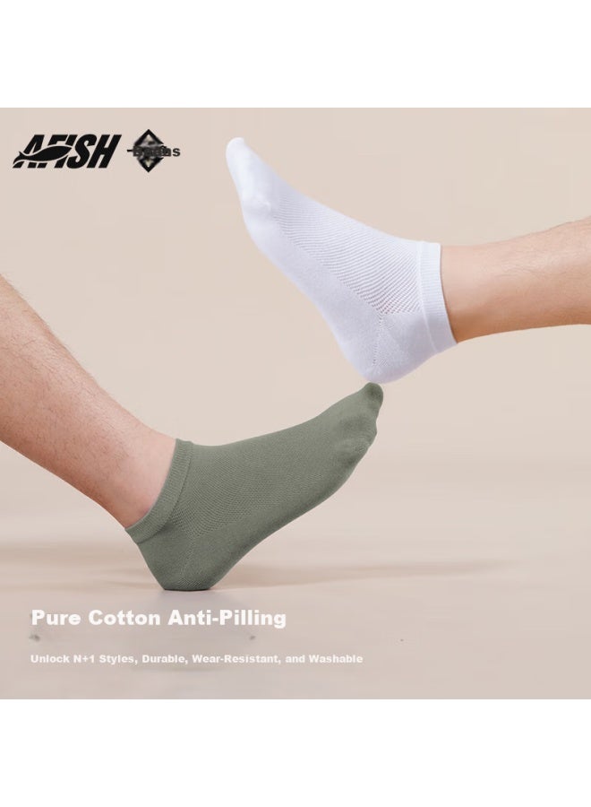 A FISH Men's Spring And Summer Short Socks With 10a Grade Antibacterial And Odor-resistant Pure Cotton, Breathable And Sweat-absorbing For Outdoor Activities - Image 5