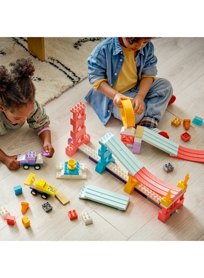 LEGO DUPLO Town 3 in 1 Creative Ramps with Vehicles 10478 Building Toy Set (80 Pieces) - Image 4