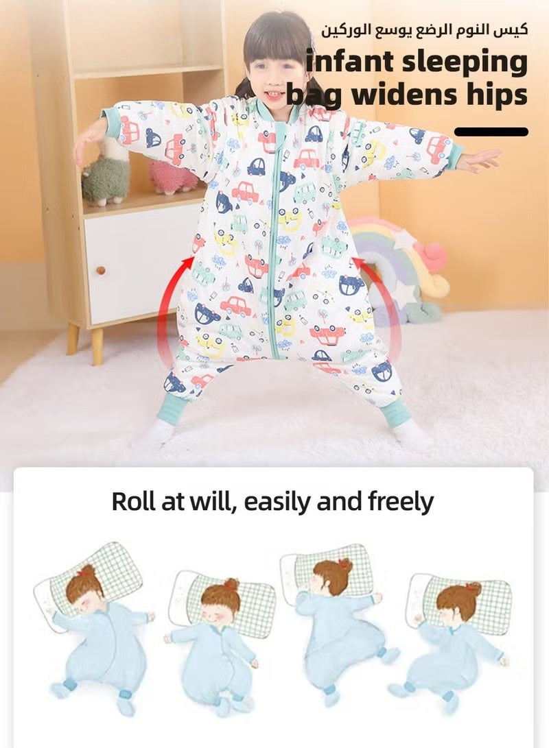 HOOKOR Baby Sleep Sack, Soft Baby Sleeping Bag, Swaddling Blanket, Swaddle Wrap, Pure Cotton Wearable Blankets with Removable Sleeves and Legs, Easy Zip Access Nappy Change, for Newborn Babies 1-3 Years - Image 3