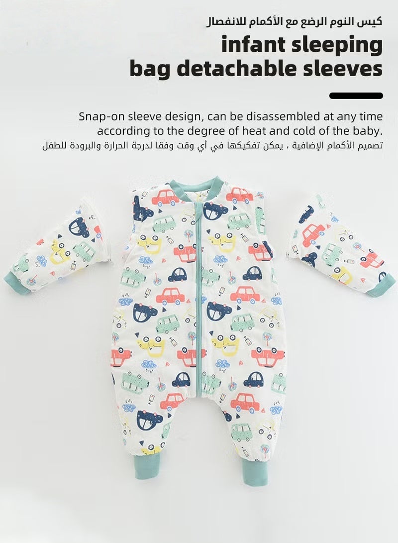 HOOKOR Baby Sleep Sack, Soft Baby Sleeping Bag, Swaddling Blanket, Swaddle Wrap, Pure Cotton Wearable Blankets with Removable Sleeves and Legs, Easy Zip Access Nappy Change, for Newborn Babies 1-3 Years - Image 4