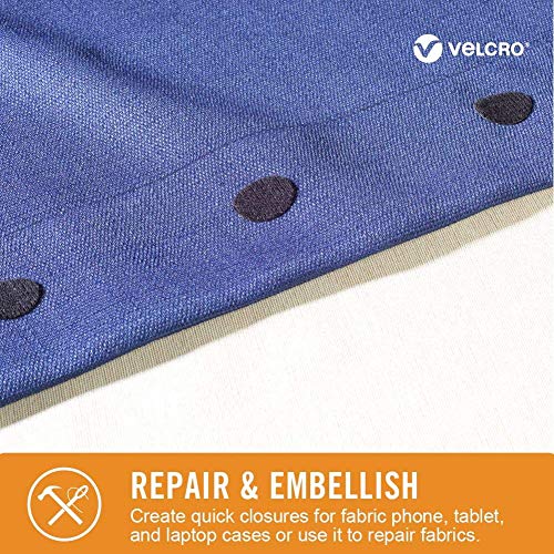 VELCRO Brand for Fabrics | Permanent Sticky Back Fabric Tape for Alterations and Hemming | Peel and Stick - No Sewing, Gluing, or Ironing | Pre-Cut Ovals, 1 x 3/4 inch, Black - 8 Sets,91879 - Image 3