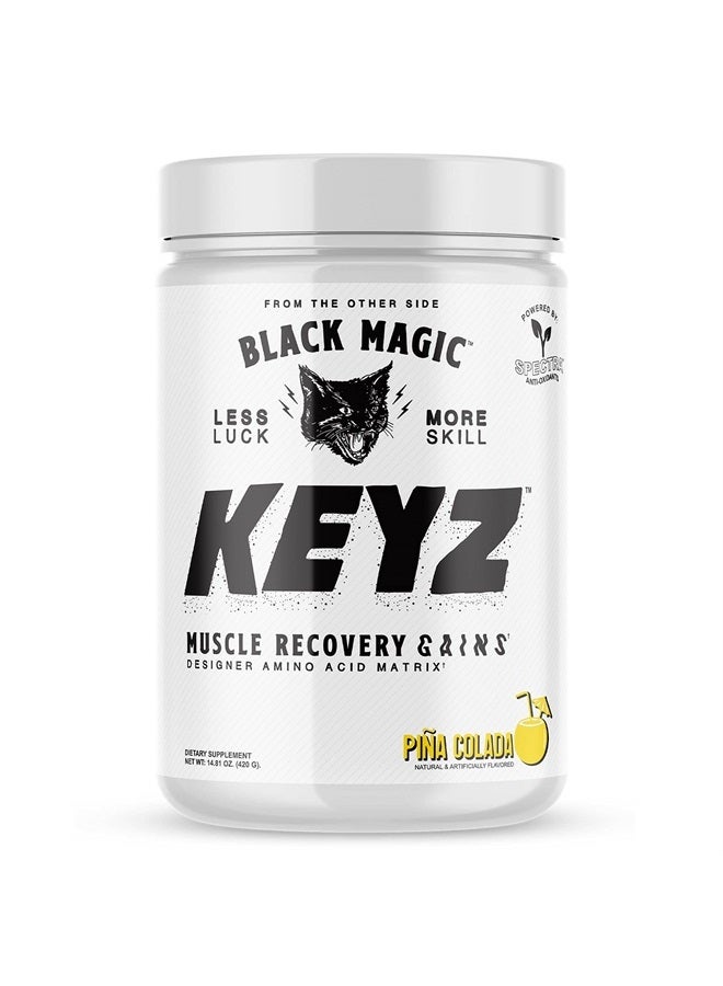 Black Magic Keyz Amino Acid Matrix Powder - Muscle Recovery & Endurance - EAA's, BCAA's, & Taurine - Keto, No Sugar, Caffeine Free - Pina Colada - 14.81 oz - Image 1