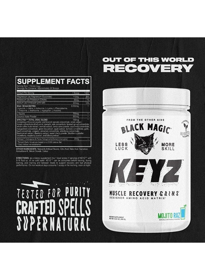 Black Magic Keyz Amino Acid Matrix Powder - Muscle Recovery & Endurance - EAA's, BCAA's, & Taurine - Keto, No Sugar, Caffeine Free - Pina Colada - 14.81 oz - Image 4