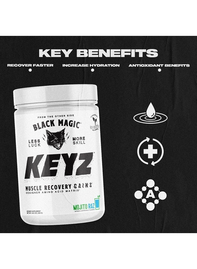 Black Magic Keyz Amino Acid Matrix Powder - Muscle Recovery & Endurance - EAA's, BCAA's, & Taurine - Keto, No Sugar, Caffeine Free - Pina Colada - 14.81 oz - Image 3