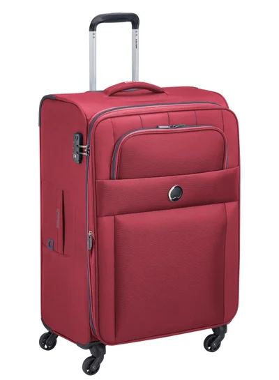 DELSEY Paris Cuzco 71cm Softcase 4 Wheel Expandable Check In Trolley Case Red