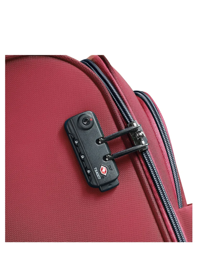 DELSEY Paris Cuzco 71cm Softcase 4 Wheel Expandable Check In Trolley Case Red