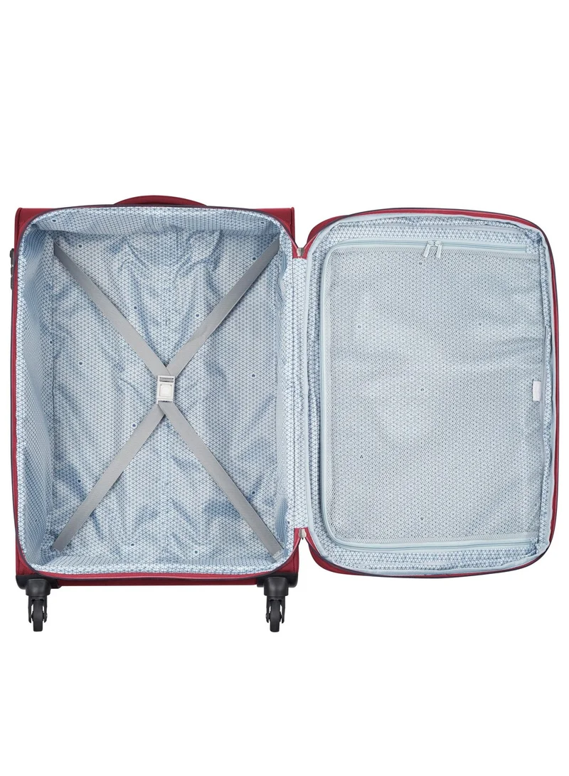 DELSEY Paris Cuzco 71cm Softcase 4 Wheel Expandable Check In Trolley Case Red